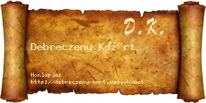 Debreczeny Kürt névjegykártya