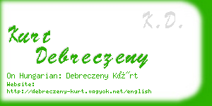 kurt debreczeny business card